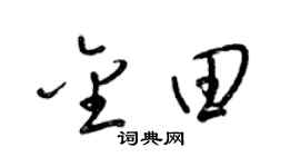 梁錦英金田草書個性簽名怎么寫