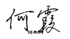 駱恆光何霞行書個性簽名怎么寫