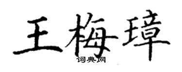 丁謙王梅璋楷書個性簽名怎么寫