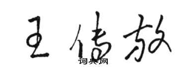 駱恆光王傳放草書個性簽名怎么寫