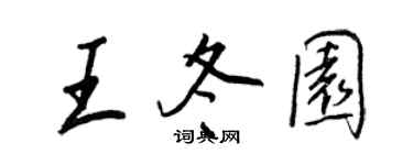王正良王冬園行書個性簽名怎么寫
