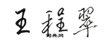 駱恆光王程翠行書個性簽名怎么寫