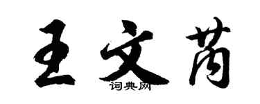 胡問遂王文芮行書個性簽名怎么寫