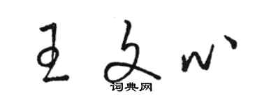 駱恆光王文心草書個性簽名怎么寫