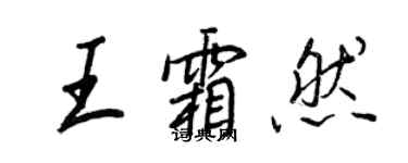 王正良王霜然行書個性簽名怎么寫