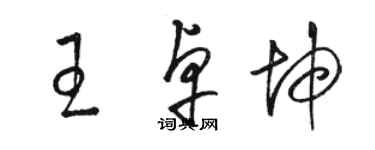 駱恆光王卓坤草書個性簽名怎么寫