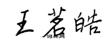 王正良王茗皓行書個性簽名怎么寫