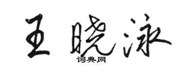 駱恆光王曉泳行書個性簽名怎么寫