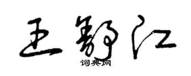 曾慶福王舒江草書個性簽名怎么寫