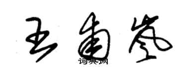 朱錫榮王甫嵐草書個性簽名怎么寫