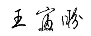 梁錦英王富盼草書個性簽名怎么寫