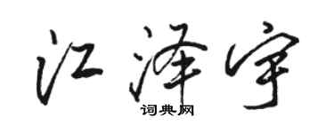 駱恆光江澤宇行書個性簽名怎么寫