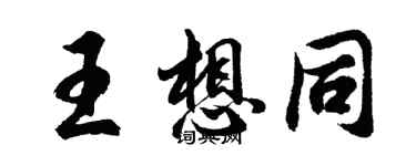 胡問遂王想同行書個性簽名怎么寫