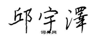 王正良邱宇澤行書個性簽名怎么寫