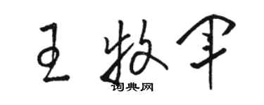 駱恆光王牧軍草書個性簽名怎么寫