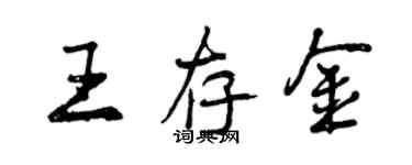 曾慶福王存金行書個性簽名怎么寫