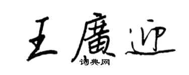 王正良王廣迎行書個性簽名怎么寫