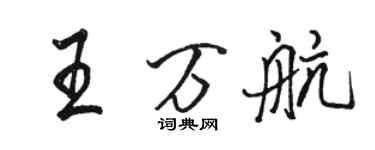 駱恆光王萬航行書個性簽名怎么寫