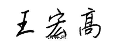 王正良王宏高行書個性簽名怎么寫