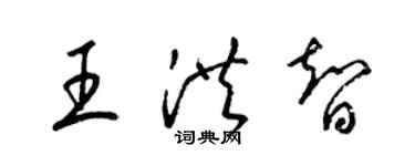 梁錦英王洪智草書個性簽名怎么寫