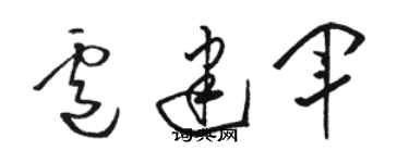 駱恆光盧建軍草書個性簽名怎么寫