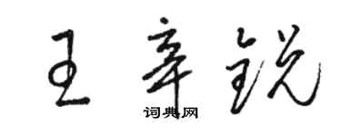 駱恆光王辛銳草書個性簽名怎么寫