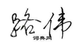 駱恆光路偉行書個性簽名怎么寫