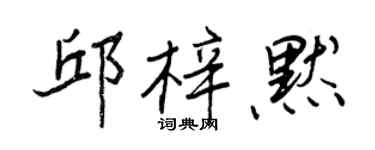 王正良邱梓默行書個性簽名怎么寫