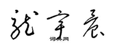 梁錦英龍宇晨草書個性簽名怎么寫