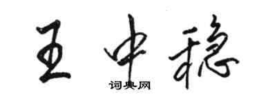 駱恆光王中穩行書個性簽名怎么寫