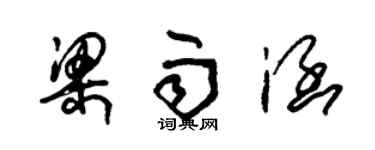 朱錫榮梁雨涵草書個性簽名怎么寫