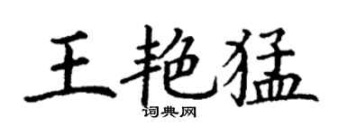 丁謙王艷猛楷書個性簽名怎么寫