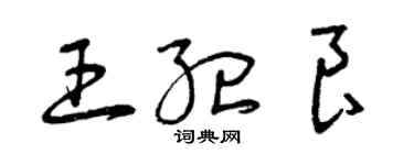 曾慶福王紀良草書個性簽名怎么寫