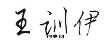 駱恆光王訓伊行書個性簽名怎么寫