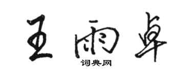駱恆光王雨卓行書個性簽名怎么寫