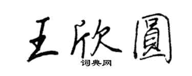 王正良王欣圓行書個性簽名怎么寫