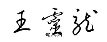 梁錦英王靈龍草書個性簽名怎么寫