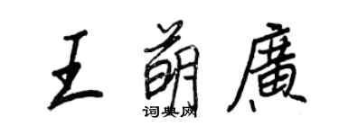 王正良王萌廣行書個性簽名怎么寫