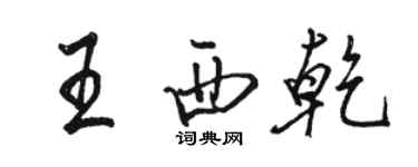 駱恆光王西乾行書個性簽名怎么寫