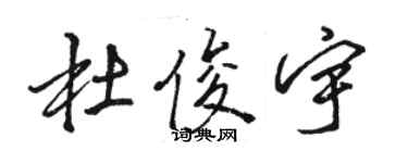 駱恆光杜俊宇行書個性簽名怎么寫