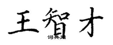 丁謙王智才楷書個性簽名怎么寫