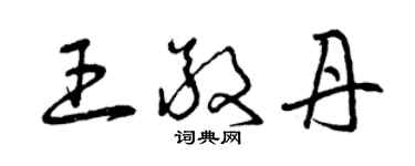 曾慶福王敬丹草書個性簽名怎么寫