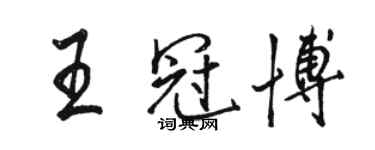 駱恆光王冠博行書個性簽名怎么寫