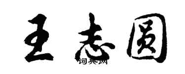 胡問遂王志圓行書個性簽名怎么寫