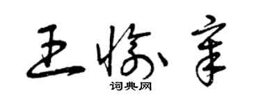 曾慶福王愉章草書個性簽名怎么寫