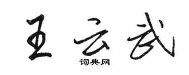 駱恆光王雲武行書個性簽名怎么寫