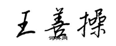 王正良王善操行書個性簽名怎么寫