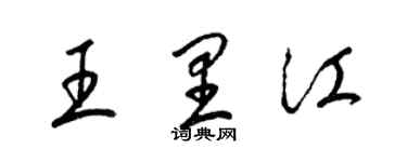 梁錦英王里江草書個性簽名怎么寫