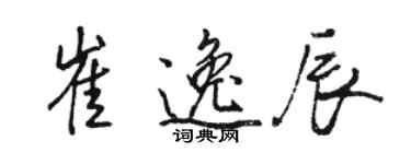 駱恆光崔逸辰行書個性簽名怎么寫