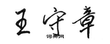 駱恆光王守章行書個性簽名怎么寫